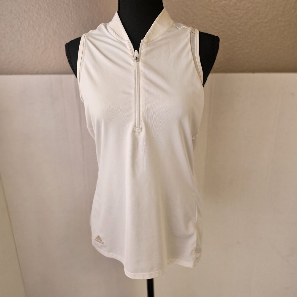 Womens White Adidas Sleeveless Golf Tennis Pickleball Shirt Sz  Medium O0268